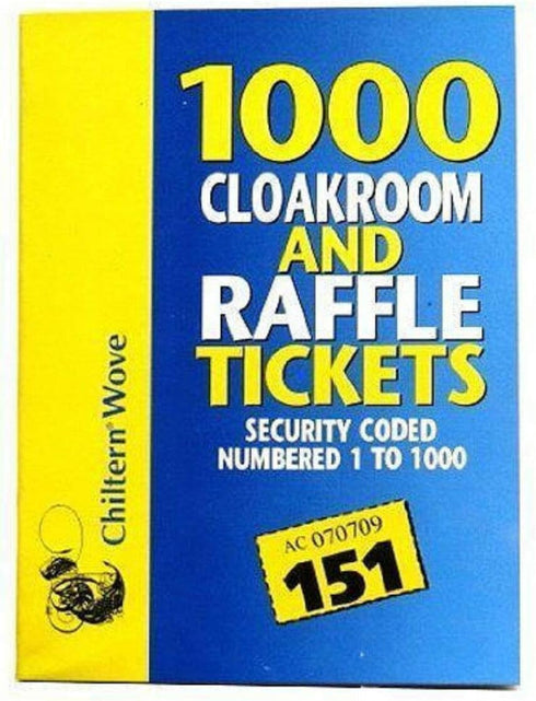 Chiltern Wove Stationary KC4306, 159gm, 1000 Cloakroom and Raffle Tickets (One Pack)