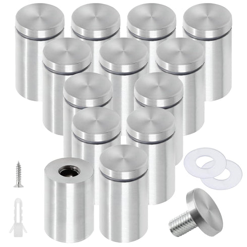 Luomorgo 12 Pcs 1" x 2" Stainless Steel Standoff Screws, Wall Sign Standoff Mounting Hardware for Hanging Acrylic