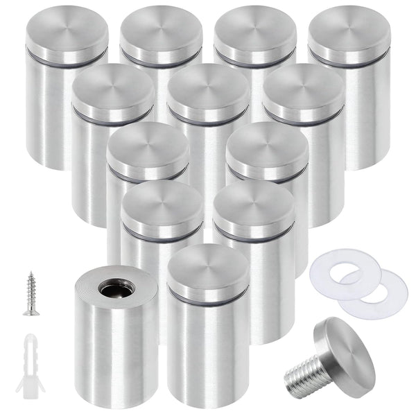 Luomorgo 12 Pcs 1" x 2" Stainless Steel Standoff Screws, Wall Sign Standoff Mounting Hardware for Hanging Acrylic