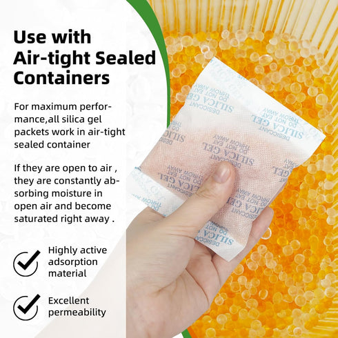 Silica Gel Packets - 10 Pcs 50 Gram Desiccant Packs for Storage Moisture Absorbers Silica Gel Desiccant Packets Rechargeable Desiccant Dehumidifiers Bags for Moisture Control