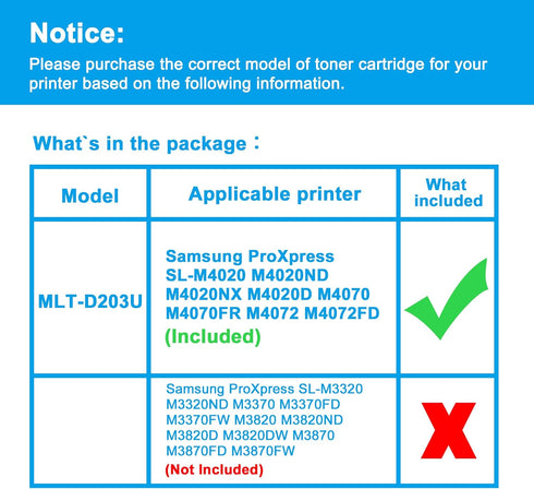 LCL Compatible Toner Cartridge Replacement for Samsung MLT-D203U, 15000 Pages for ProXpress SL-M4020 Series (1-Pack