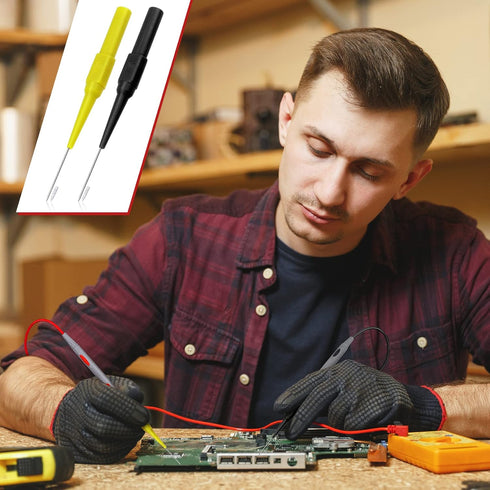 OIIKI 10 PCS 0.7mm Test Probe Pins, Non-Destructive Insulation Piercing Needle Testers for Multimeter Probes