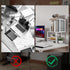 Vfelf 3-Tier Desktop Bookshelf Organizer, White Desk Shelf with Metal Hook Workspace Organizers for Desk Organization