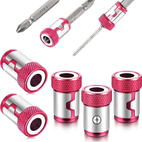 5 Pieces Magnetic Screw Ring Bit Magnetizer, Removable for 1/4 Inch/6.35 mm Hex Screwdriver and Power Bits