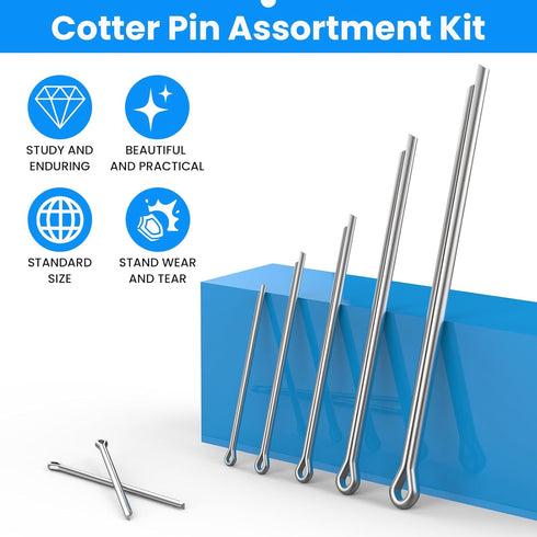 Cotter Pin Assortment Kit, SDTC Tech 20 PCS 304 Stainless Steel Pin Clips Fastener in 5 Sizes
