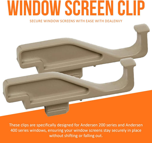 Full Screen Latch Compatible with Andersen 400 and 200 Series Double Hung and Gliding Windows from Year 2000 to Present - Replacement Clips for Windows and Door Screens (Pack of 12, White)