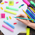 Maitys 100 Pcs Colorful Pencil Top Erasers and Sharpener with Random Colors for School Office