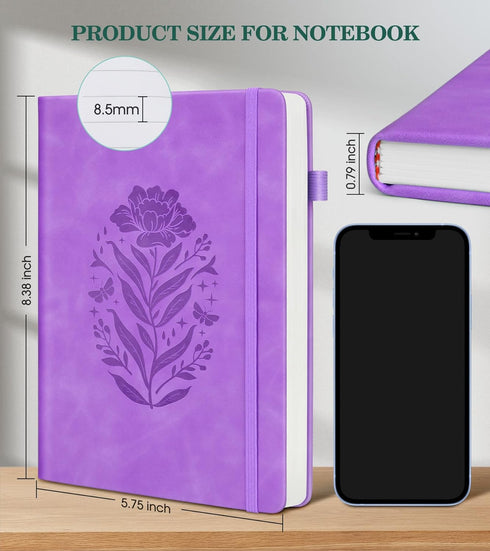 Lined Journal Notebook for Women - A5 200 Pages Hardcover Leather Journals for Daily Writing