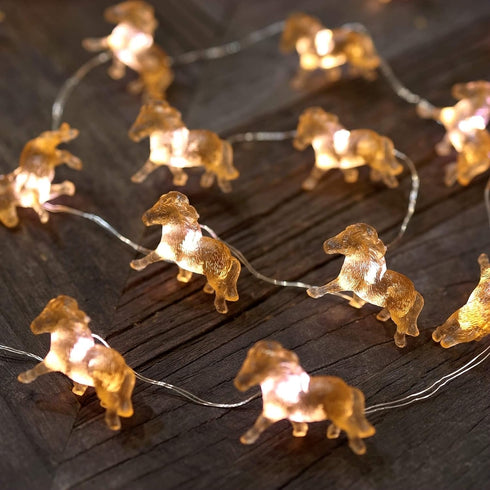 Outdoor Solar Lights | Solar Garden Lights Cute Decorative Fairy String Lights | Waterproof Horse Gifts for Women