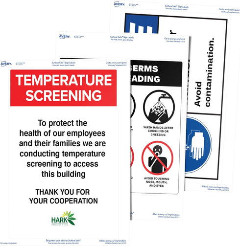 Avery Printable Warning Signs, 7" x 10", Water/Chemical Resistant, 15 Removable Labels