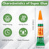24 X 3g Super Glue Clear, Strong Adhesive, Fast Drying Cyanoacrylate Glue for DIY Crafts, Wood, Plastic