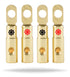 InstallGear 8 AWG Gauge Gold Ring Set; Screw Battery Ring Terminals; 4 Pack; Copper Wire Lugs