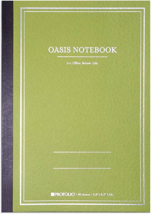 Itoya ProFolio Oasis Notebook - A5 Avocado Journal, Lined and Dotted for Work, Artists, Writers, Note Taking