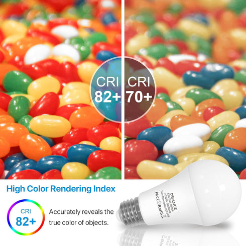 ORALUCE LED Light Bulbs, 100 Watt - 120 Watt Equivalent, 15W 1600 Lumens, 6500K Cool White, E26 Medium Base, 6 Pack