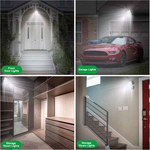 Motion Sensor Outdoor Lights, Battery Operated 600LM Motion Detector Lights for Outside, Black (1 Pack)