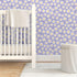 3ft 2ft 90S Y2K Spoonflower Peel & Stick Wallpaper x - Floral Daisies Mini Dollhouse Flowers Purple Lilac Spring Custom