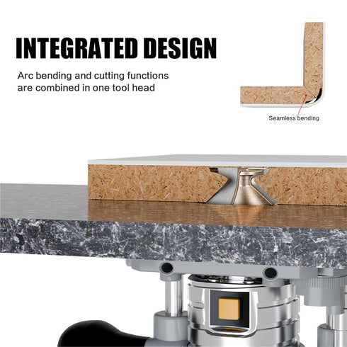 Waningmoto R8 6mm 8mm 12mm 1/4" 1/2" Cabinet(12*R8) Arc Bending Integrated Knife Shank Woodworking Router Bit Arc