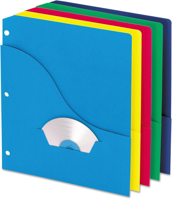 Pendaflex Pocket Project Folders, Assorted Colors, 3-Hole Punched, Letter Size, 10/Pack