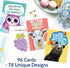 96 Set 4.5 6.25 Pack T MARIE Funny Animal and Punny Notecard with Envelopes and Stickers - x Bulk - Cute and Colorful