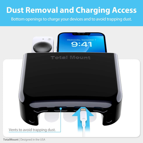 TotalMount 2 3 1) Hole-Free Remote Holder Eliminates Need to Drill Holes in Your Wall (for or Remote Controls Black