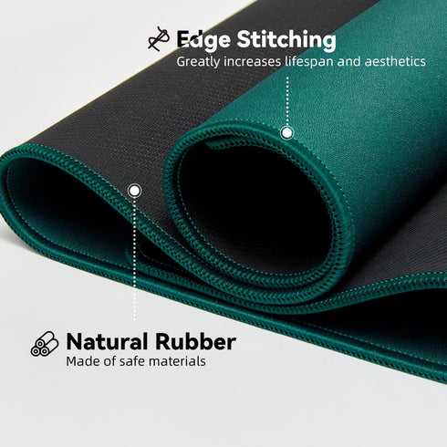 Large Waterproof Gaming Mouse Pad with Durable Stitched Edges, Non-Slip Rubber Base, 15.74"x35.43", Green