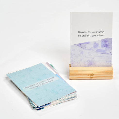 Dear Me Calmness Affirmation Cards Uniquely Designed Mindfulness Deck with Wooden Stand
