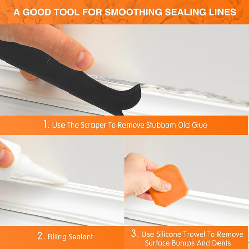 4 Pieces Silicone Caulking Tool Set for Kitchen Bathroom Sealant Finishing and Grout Scraping