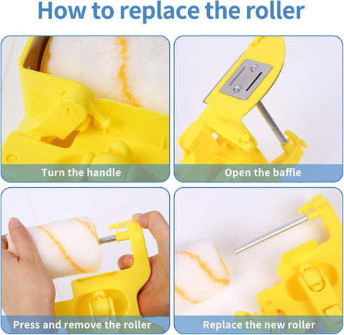 Paint Edger Roller Brush, Multifunctional Hand-held Clean-Cut Tool Kit for Home Room Wall Ceiling Painting
