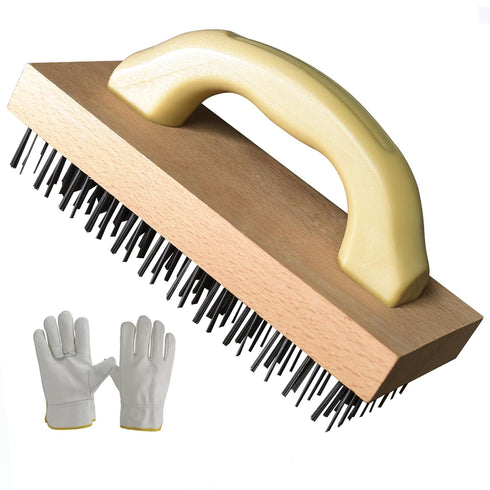 Wire Brush with Handle, Large Wire Brush for Cleaning Rust Removal Hotels
