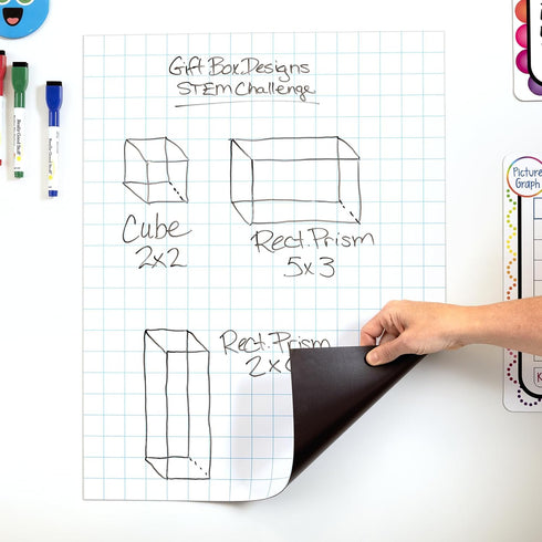 Really Good Stuff Jumbo Magnetic Dry Erase Graph Sheet, 17" x 22" | Classroom Essentials for Home, School, Office