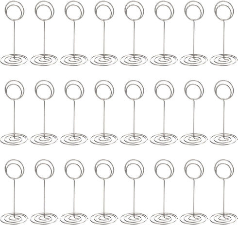 TecUnite 24 Pack Table Number Holder - 3.35 Inch Place Card Wire Photo Holder Clips for Wedding Reception
