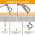 Datttcc 25PCS 2.3 Inch,Black Hanger Hooks with Safety Lock,Heavy Duty Hooks for Hanging, Christmas Patio Lights, String