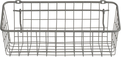 Spectrum Pegboard & Wall Mount Wire Basket Small, Industrial Gray Storage Organizer for Garage and Crafts