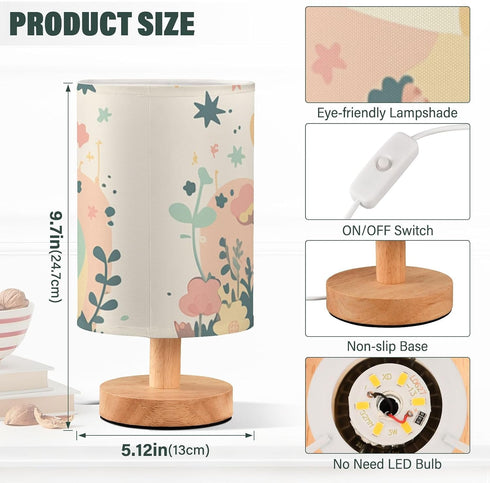 Amooorous Cartoon Baby Dinosaur Childlike Doodle Style Pastel Colors Bedroom Nightstand Lamps Baby Night Light for Home