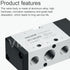 Pneumatic Mechanical Valve, 1/4” NPT 5 Way 2 Position Momentary Push Button Manual Control Air Valve