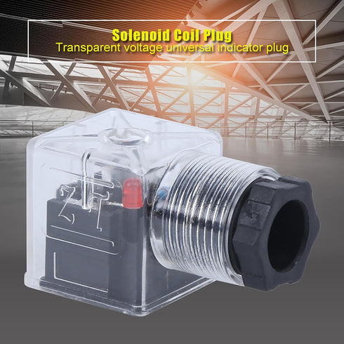 Hydraulic Solenoid Coil Plug, Transparent Voltage Solenoid Valve Coil, Universal Accessories with Light DC24 5Pcs