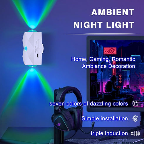 DQQDFTF 2 1500mAh LED Wall Mounted Lights Battery Operated Wall Lamp Pcs with Motion Sensor Rechargeable Wall Lights