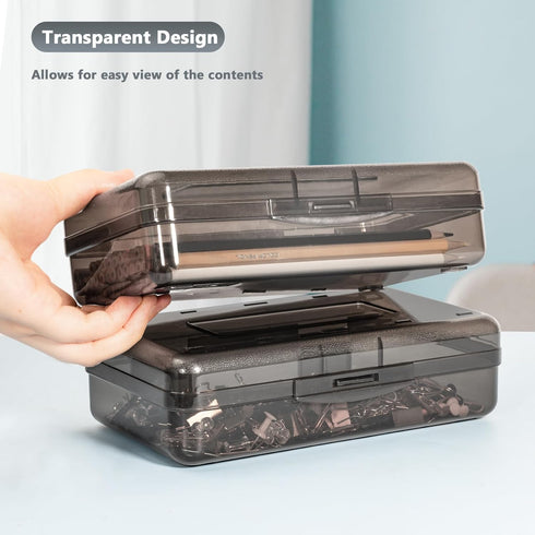 Pencil Box, Large Capacity Pencil Case, Plastic Pencil Boxs for Kids Girls Boys Adults, Hard Crayon Box Storage