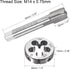 uxcell M14 x 0.75mm Metric Tap and Die Set, Machine Thread Screw Tap with Round Threading Die, Tap & Die Kit for Nut Screw Bolt Thread Repair