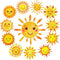 gisgfim 60 Pcs Sunshine Decorations, Sun Cutouts, 12 Designs for Summer Bulletin Board Decoration and Sunshine Party