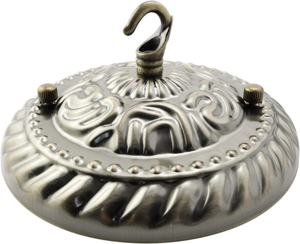 ZYAMY Ceiling Light Plate Lamp Base with Opening Hook and Embossed Pattern Pendant