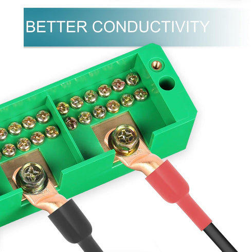10PCS Battery Cable Ends, 6 Gauge Wire Connectors 3/8 Copper Wire Lugs, Bare Copper Eyelets with Heat Shrink Tubing by