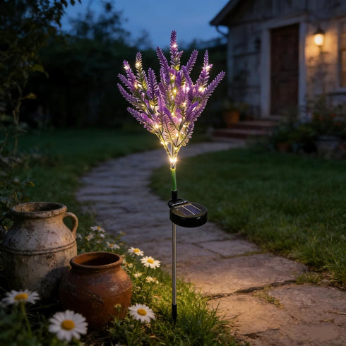 Lavender Solar Garden Lights, Outdoor Waterproof Solar Flowers, Solar Powered Garden Dcor for Pathway, Yard, Patio