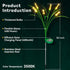 4 Packs 30 Inch 24 Bulbs, IP65 Reeds Solar Garden Light, Garden Solar Light with Intelligent Light Control System
