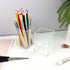 Attkryy Set 2, Clear Acrylic Pen Holder Cup of Simple Modern Desktop Organizer for Stationery, Makeup Brushes, Office