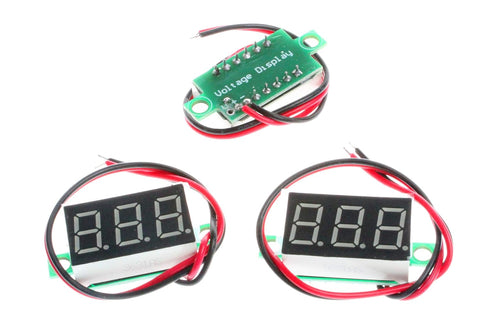 NOYITO 0.36 inches LED Ultra-small DC Digital Voltmeter, 2-Wire Battery Tester, Pack of 3