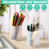 Fainne 24 Pcs Translucent White Plastic Pen Holder Bulk Pencil Storage Cup Makeup Marker Holder Organizer for Desk Pen
