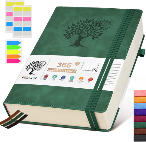 B5 Lined Journal Notebook - 365 Page Large Leather Journals for Writing, 100Gsm Thick Pages, Daily Diary for Travel