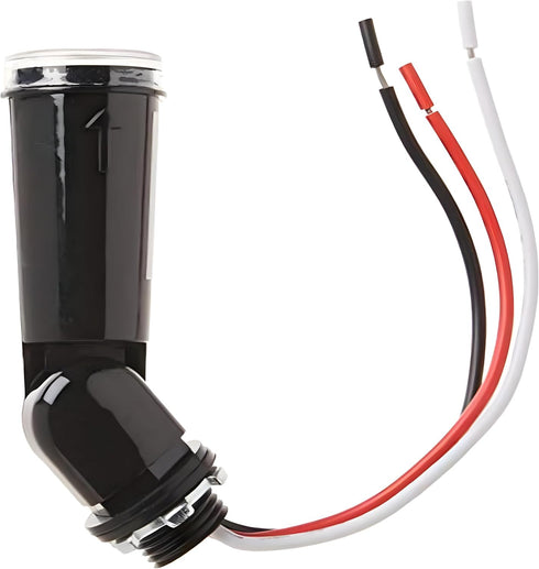 Outdoor Conduit Lighting Control with Photocell and Swivel Mount (Hardwired, Black), Photocell Light Sensor for Outdoor
