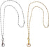 Hidden Hollow Beads Stainless Steel Chain Lanyards for ID Card Badge Holder, Breakaway Clasp, 2 Color Pack